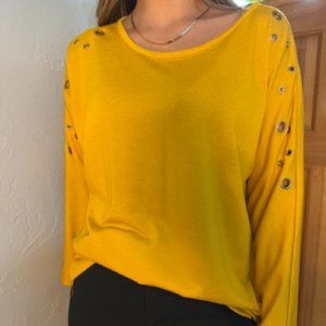 BYdesign Yellow Scoop Neck Sweater